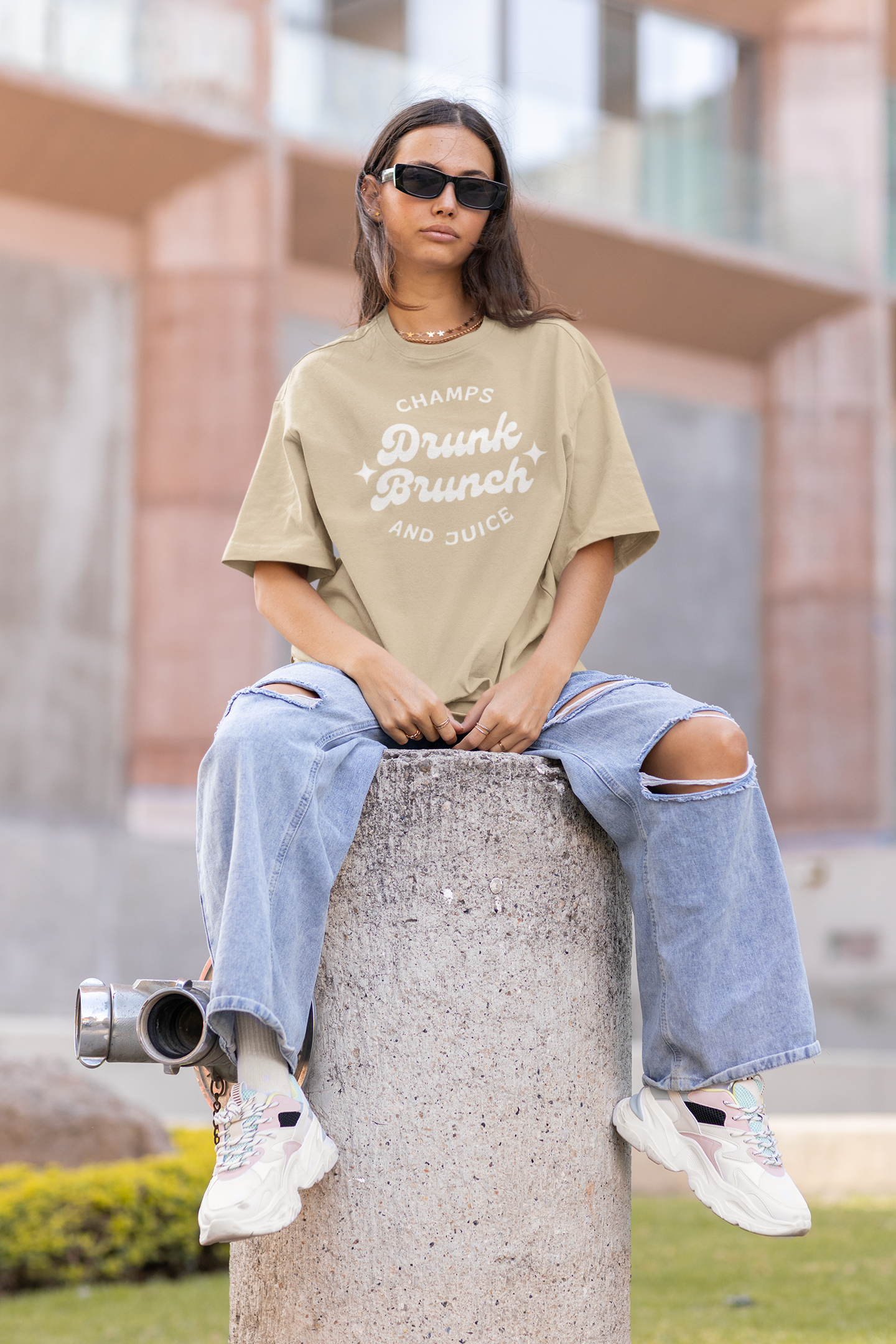 Champs & Juice Oversized Faded Tee